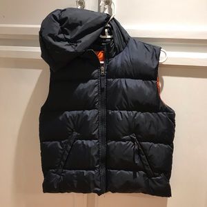 Hooded Abercrombie Vest Navy with orange liner